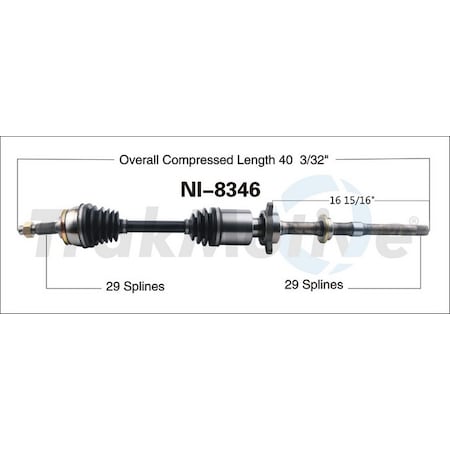 Surtrack Axle Cv Axle Shaft, Ni-8346 NI-8346
